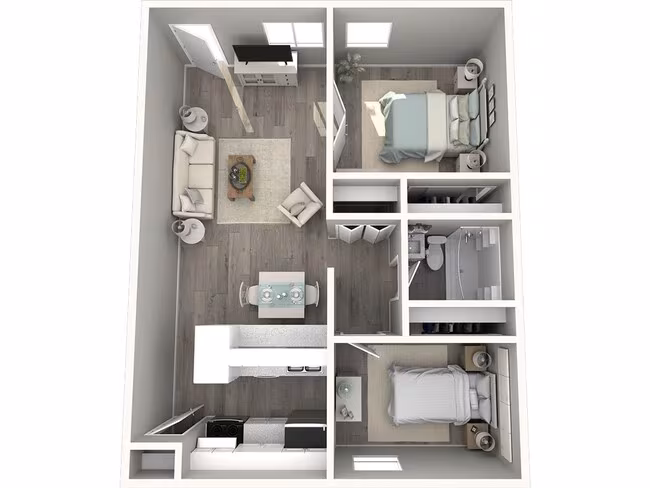 2 Beds • 1 Bath 71 floor plan